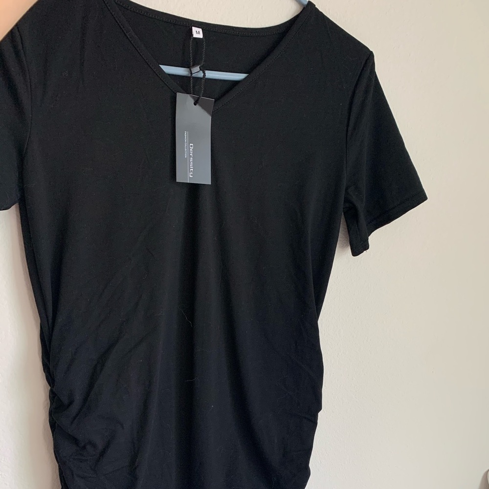 Casual black maternity T